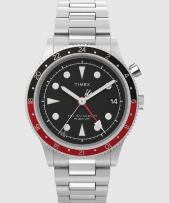 Timex Waterbury Traditional GMT 39mm SS Bracelet Watch, TW2W22700VQ **NEW**