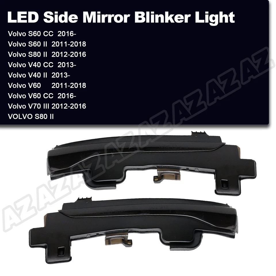 2X Sequential LED Side Mirror Turn Signal Lights For Volvo S80 S60 V40 V60 V70 Foto 3 de 4