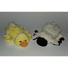 Lote de 2 títeres de mano de peluche de ensueño pato amarillo oveja blanca cordero