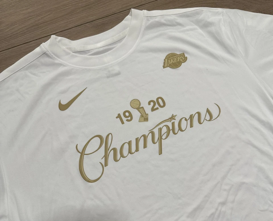 Camiseta de calentamiento del equipo Lakers LeBron James emitida anillo alto grande ceremonia corte profesional Foto 4 de 4