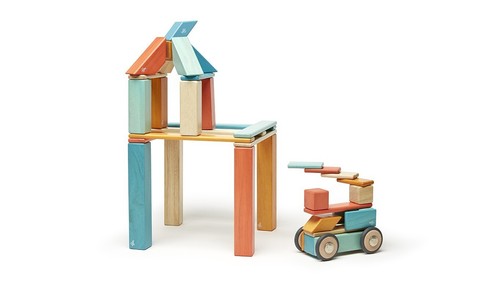 tegu magnetische Bausteine 42 Teile schadstoffarm farbecht pflegeleicht SUNSET - Bild 5 von 5