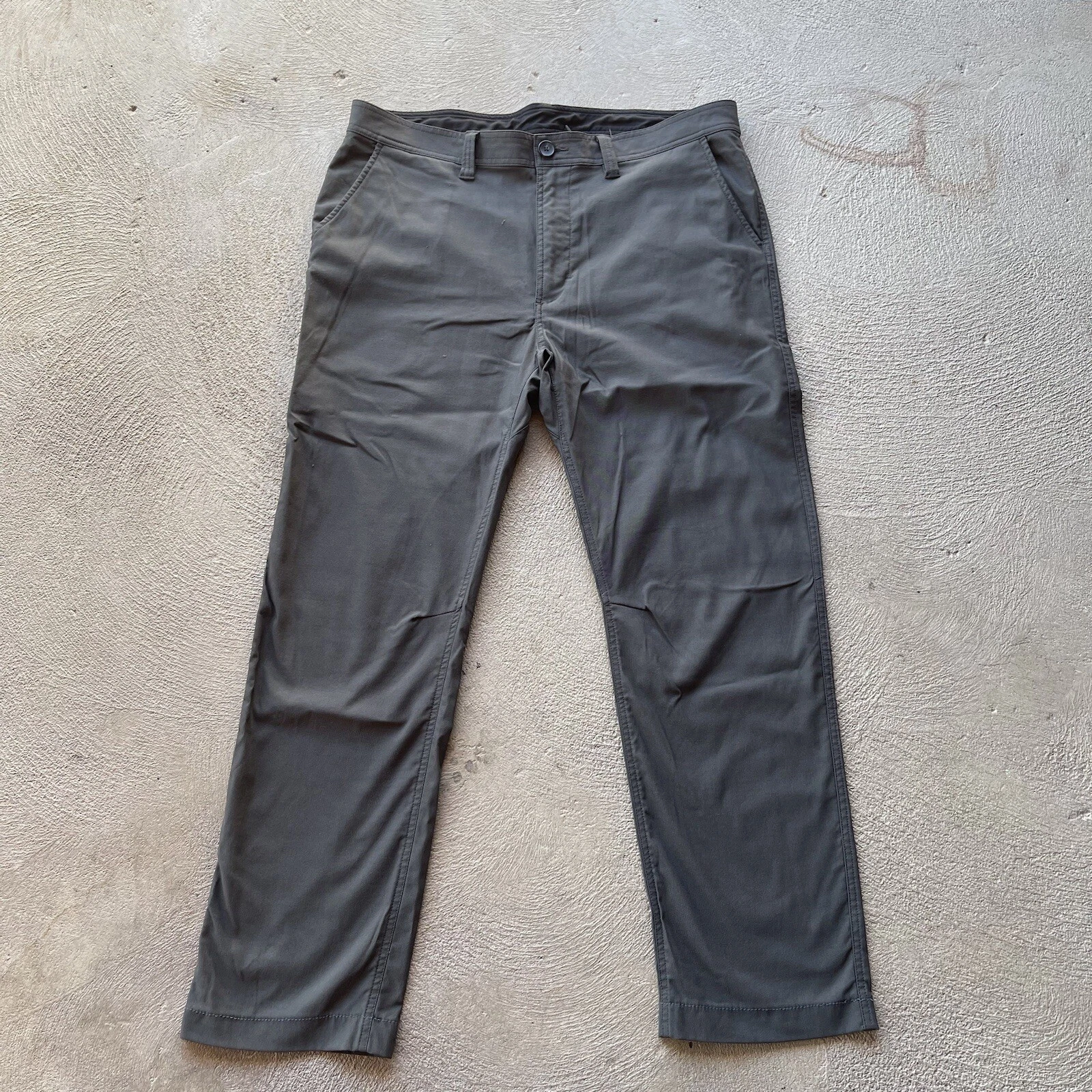 Prana Pants Mens 38x30 Gray Alameda Slim Straight Fit Lightweight Stretch Hike