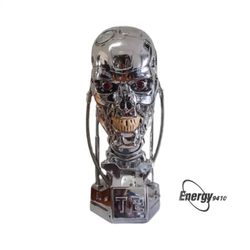 Terminator T2 Arnold T800 1:1 Endoesqueleto Calavera Busto Estatua Resina LED Ojos NUEVO Foto 4 de 4