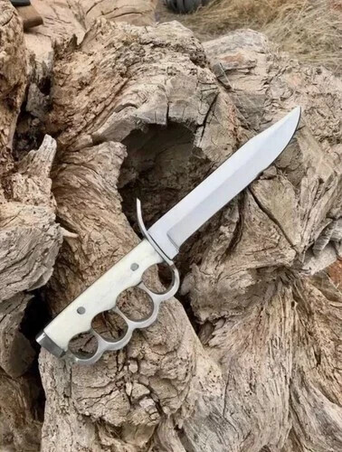 HANDMADE D2 STEEL 13" HUNTING WITH BONE HANDLE KNIFE & SHEATH FREE USA DUTY PAID - Picture 1 of 1