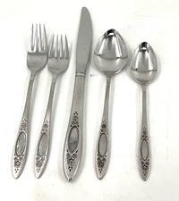 5 piece Place Setting Oneida Community VIGNETTE Stainless Knife Fork Teaspoon