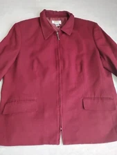 Talbots Blazer 16 P Wool Burgundy Capsule Career Office Full Zip Corp Preppy