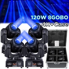 4PCS 120W RGBW Moving Head Light Gobo DMX Beam Spot Stage Lighting DJ Disco Case
