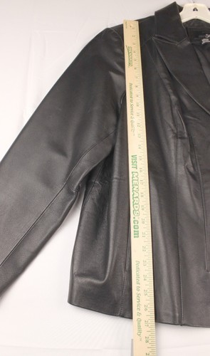 East 5Th Women's 3X Black 100% Genuine Leather Jacket Button-Up - Picture 7 of 17
