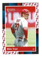 2022 Donruss Mike Trout Short Print One Hundred Variation 1988 Retro Card #/100