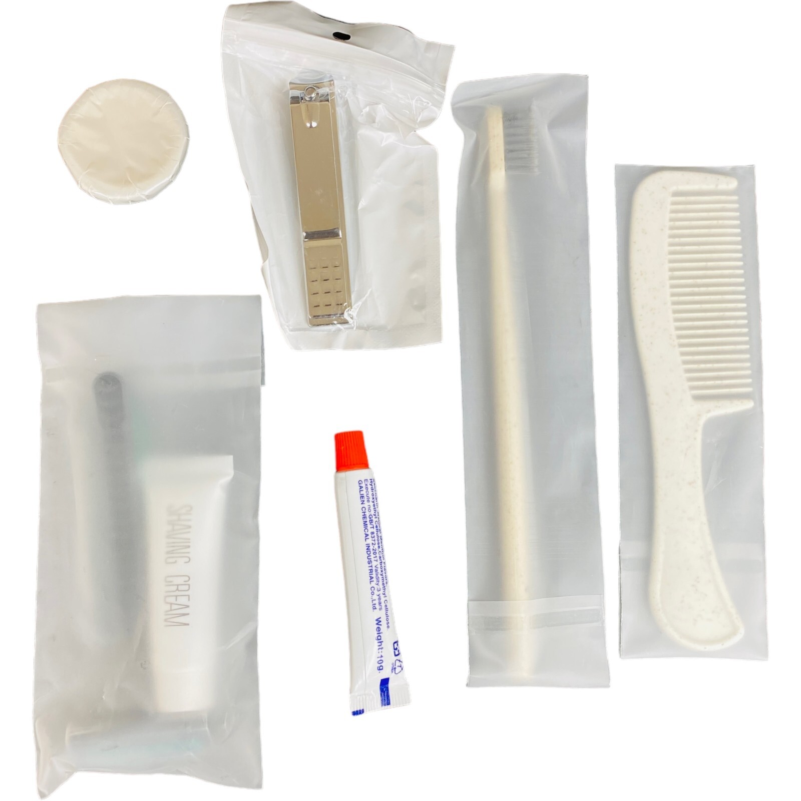 Personal Hygiene Travel Bag w/Oral Care Hair Care Soap & Nail Clippers (2-pack)