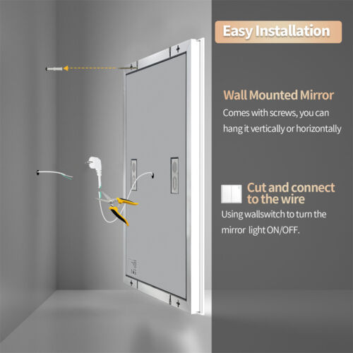 LUVODI Bluetooth LED Bathroom Mirror Dual Lights Anti-Fog Makeup Mirror Music - Picture 20 of 22