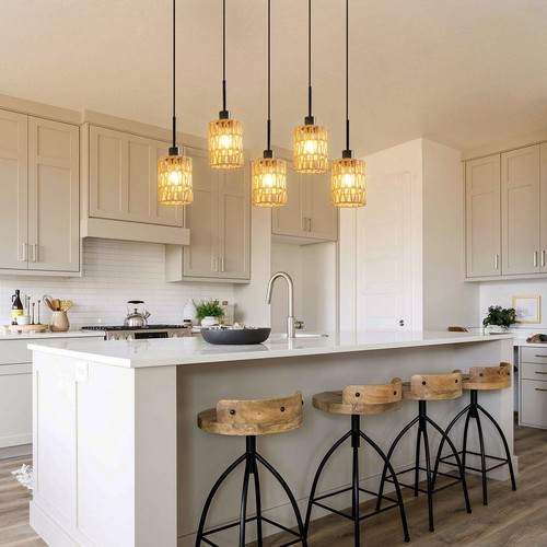Pendant Light, 5-Light Pendant Lamp, Height Adjustable Hanging Ceiling Light - Picture 3 of 19