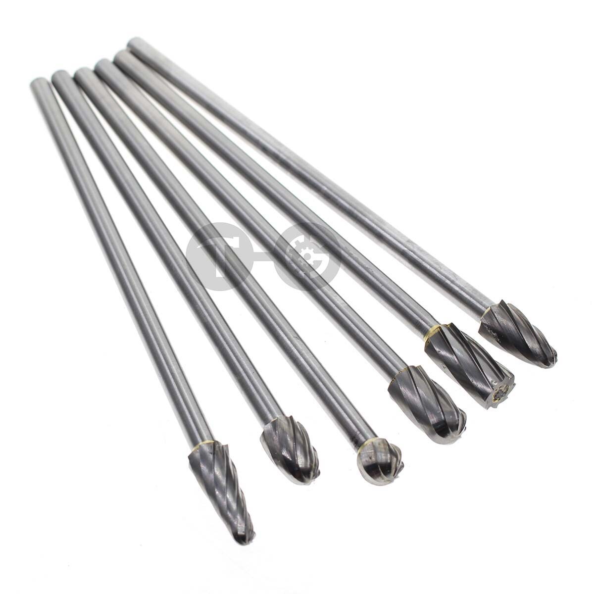 6pcs Rotary Cutter File Aluminum Cut Burr Shank Long Reach Carbide