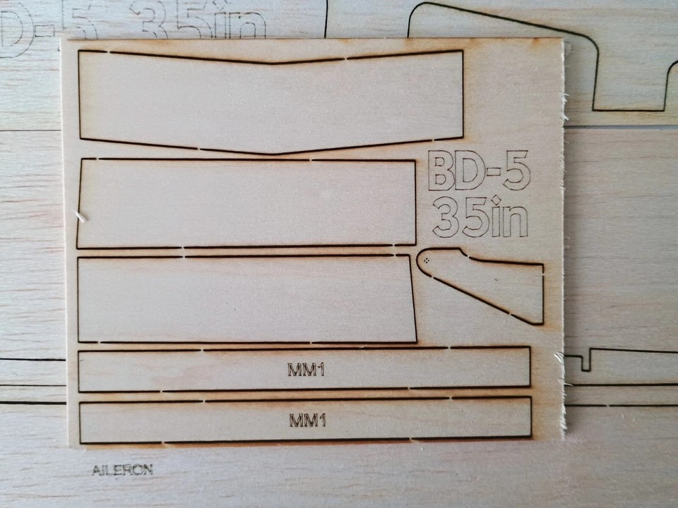 BD-5 35" WS RC Airplane Kit Laser Cut Balsa & Ply Short Kit + Printed ...