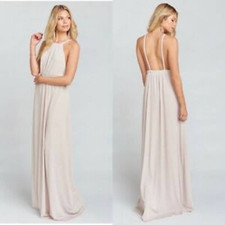 Show Me Your MuMu Wedding Bride Bridesmaid Tan Amanda Maxi M NWT