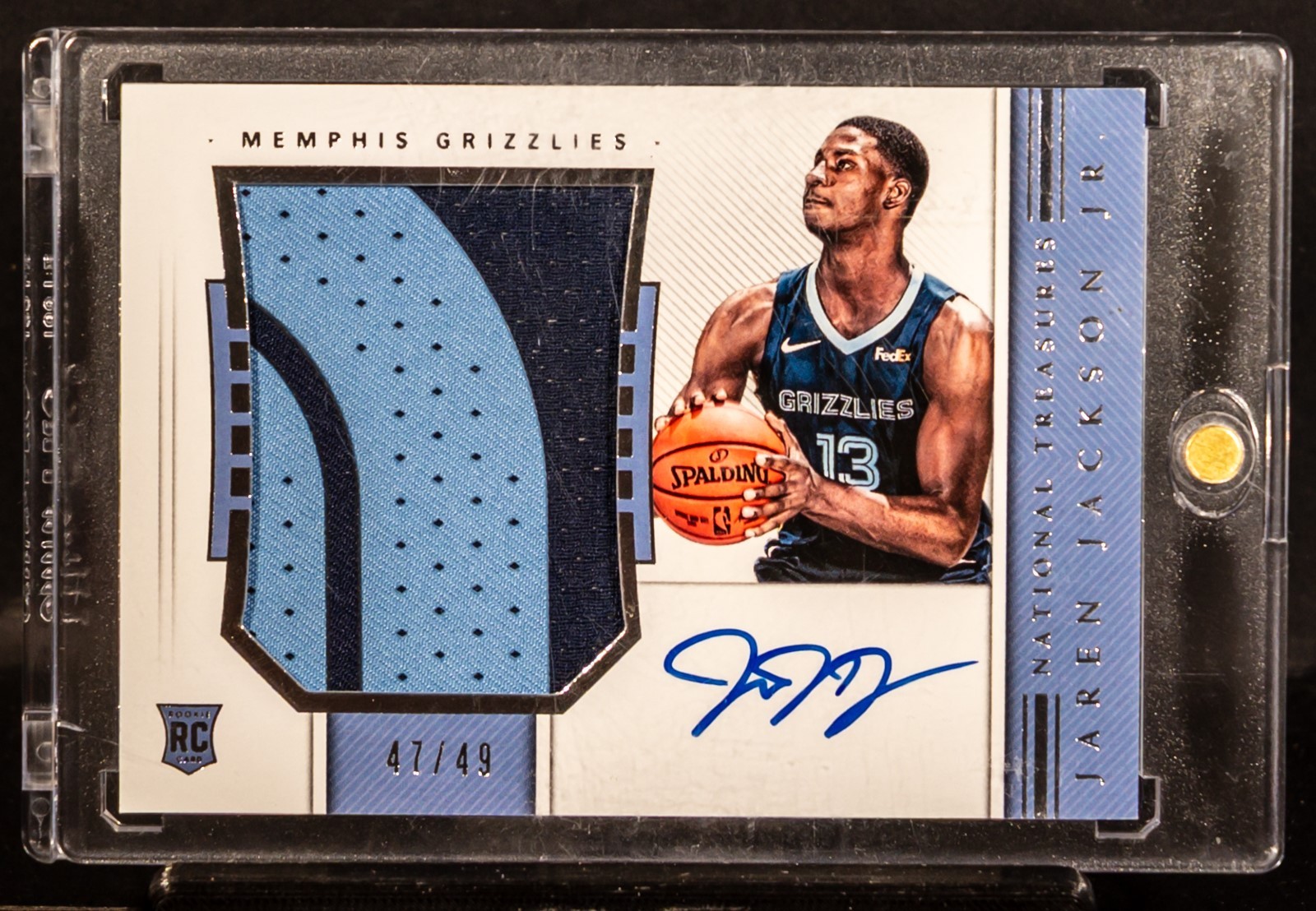 Jaren Jackson Jr 2018 Panini National Treasures 104 RPA Patch Auto Rookie RC /49