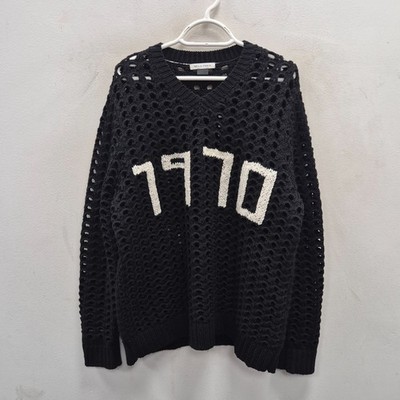 Bella Freud 1970 Open Stitch Merino Wool Crochet Oversized Pullover Sweater Small