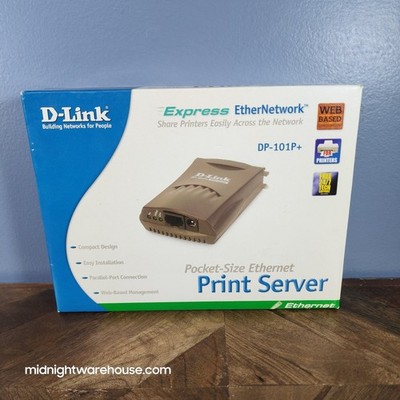 Vintage D-Link DP-101P+ Fast Ethernet Parallel Port Print Server