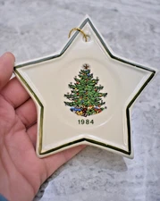 Ceramic Star Christmas Ornament by Cuthbertson, 1984, Made in England (CA8)
