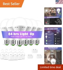 6 Pack Emergency Rechargeable LED Light Bulbs - 12W Equivalent for Power Outages
