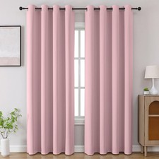 Light Pink Thermal Insulated Blackout Curtains 52X96 Pack Of 2 Soundproof