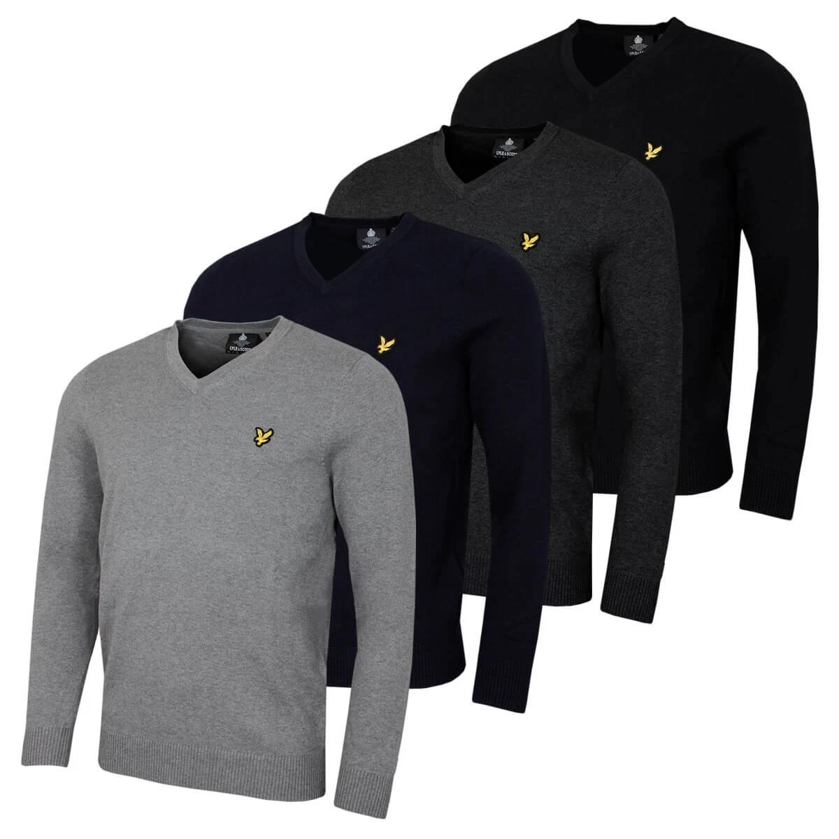 Pull homme Lyle & Scott vintage col V manches longues moyen rouge