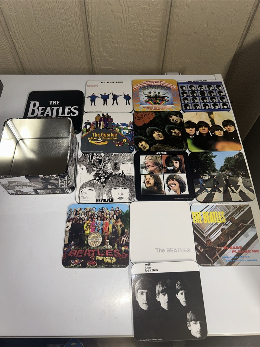 The Beatles coasters in Metal Tin Box Set Of 13 | eBay