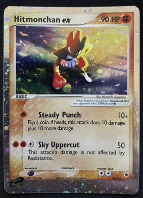 Hitmonchan EX 98/109 Ruby and Sapphire Holo - NEAR MINT SWIRL!!  