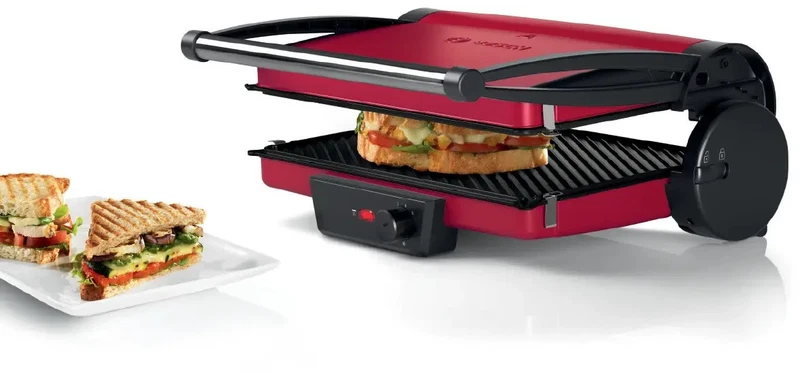 Bistecchiera Elettrica Griglia Tostiera BOSCH 2 Piastre Antiaderente 2000 Watt, fotografia 12 di 12