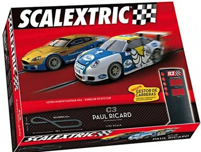 Scalextric / SCX Classic Rennbahn in 1:32 mit 3 Autos, große Bahn!
