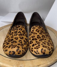 Dansko Women's Leopard Print Olivia Calf Hair Leather Loafer Shoes Size 38 7.5-8