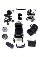 Parents & Peanuts 3 in 1 Baby Travel System Pram Pushchair with Infant Car Seat