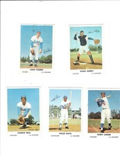 (5) 1962 Bell Brand LA Dodgers Baseball Cards. Nice