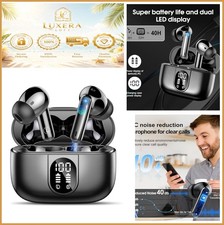Wireless Earbuds Bluetooth 5.3 40H Playtime LED Display IPX7 Waterproof Touch