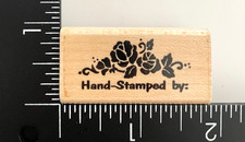 Stampendous Rose Flower Floral Hand Stamped By Wood Mounted Rubber Stamp
