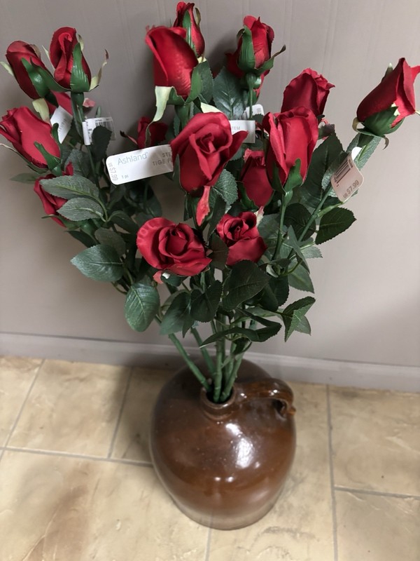 6 Silk Real Look Red Rosebud x3 on 29" Long Stem Valentines Weddings