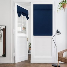 HOMEIDEAS Navy French Door Curtains Blue 26"W x 40"L Pack of 1 ,
