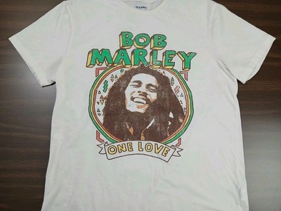 Bob Marley One Love T-shirt Men's Size Medium Reggae Music White Shirt