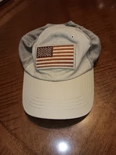 Condor Tactical Cap with Detectable US Flag Khaki Hook N Loop