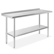 GRIDMANN Stainless Steel Kitchen Prep Table 60 x 24 Inches with Backsplash &