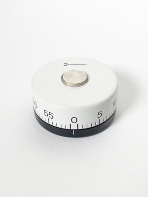 Vintage Intermatic Mini Time Minder - Kitchen Timer MCM - White - Original Box