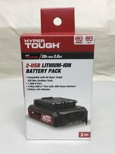 Hyper Tough 20V Max 2.0AH Lithium-Ion Battery Pack w/ 2- USB Port Connection NEW