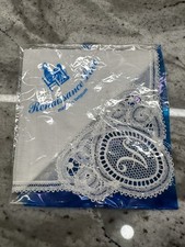 Vtg Authentic Belgian Lace Wedding Bridal White Handkerchief Heirloom Initial A