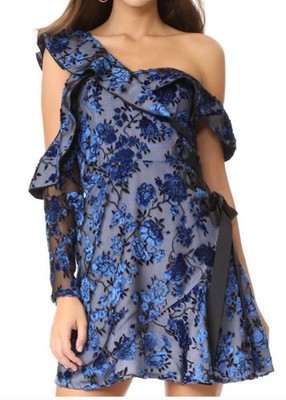 New $520 SELF PORTRAIT Eyelet Floral Lace Mini Cocktail Dress sz 2