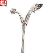 5-Function Handheld Showerhead WaterSense 60in Hose Satin Nickel Finish New