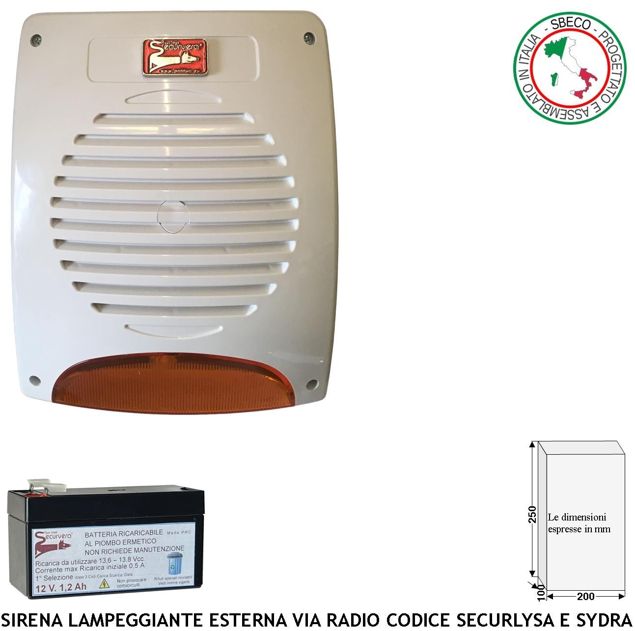 Sirena Allarme Esterna Sydra GSM Wireless - Protezione Casa Sicura