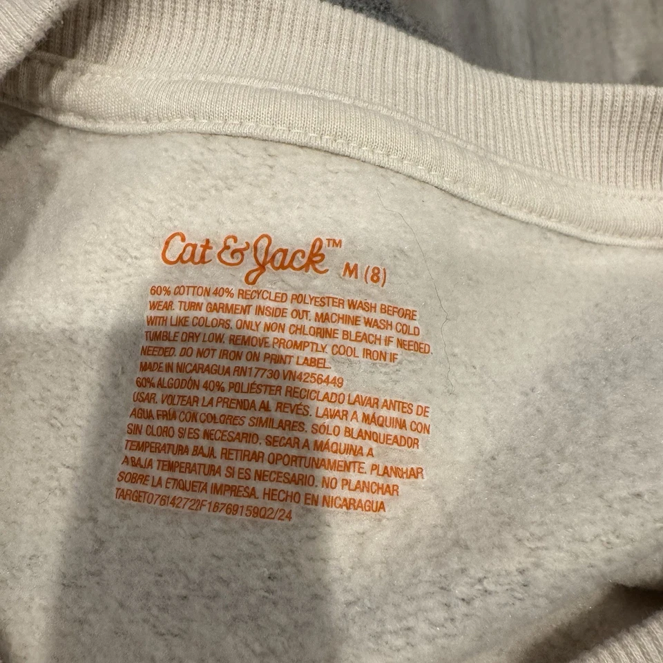 Suéter Cat & Jack Niñas Negro y Crema Rayas Nuevo Sin Etiquetas Talla M 8 Calce Relajado Foto 3 de 4