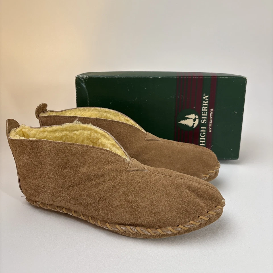 Мужские замшевые тапочки-ботинки из овчины High Sierra от Mervyn's 11 М желтовато-коричневые - Изображение 2 из 4