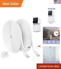 2 Pack 25FT Power Extension Cable Compatible with WYZE Cam Pan v3 Camera, 90...