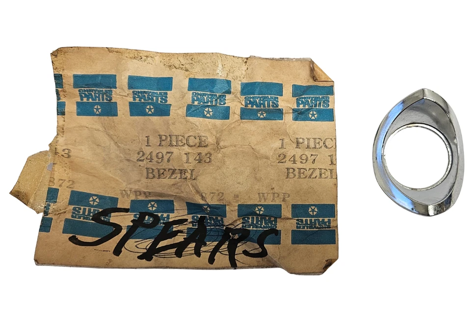 1965-66 Chrysler New Yorker Newport T&C Ignition Switch Bezel 2497143 NOS - Image 2 of 4